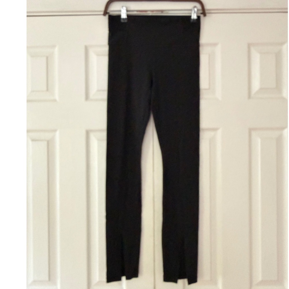 Athleta Aura Split‎ Pant Black High Waisted Front Hem Slit Leggings Womens Small